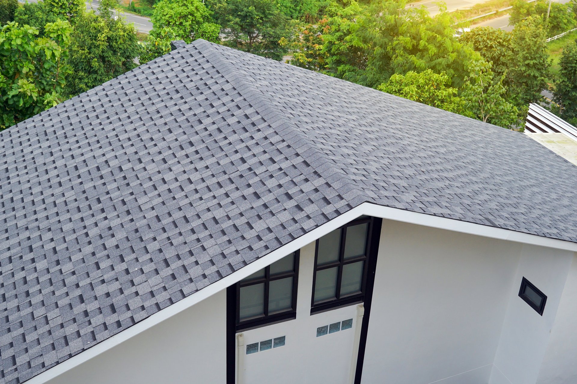 Modern asphalt shingle roof
